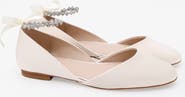 Kailee P Gloria Satin Round Toe Flat with Amaryllis Strap