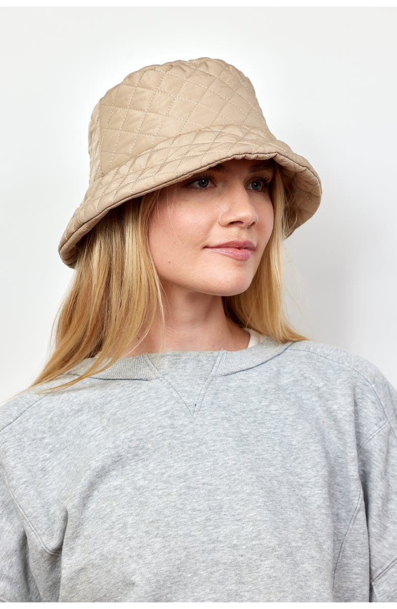 Hat Attack Quilted Bucket Hat, Alternate, color, Camel