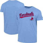 Champion Men's Champion Light Blue St. Louis Cardinals Cooperstown Wordmark Lockup Tri-Blend T-Shirt