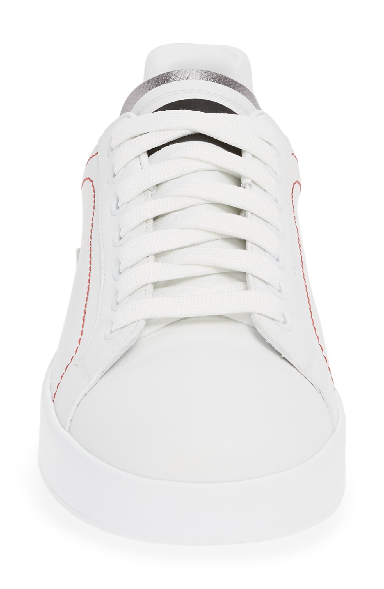 Portofino Sneaker, Alternate, color, WHITE/ SILVER