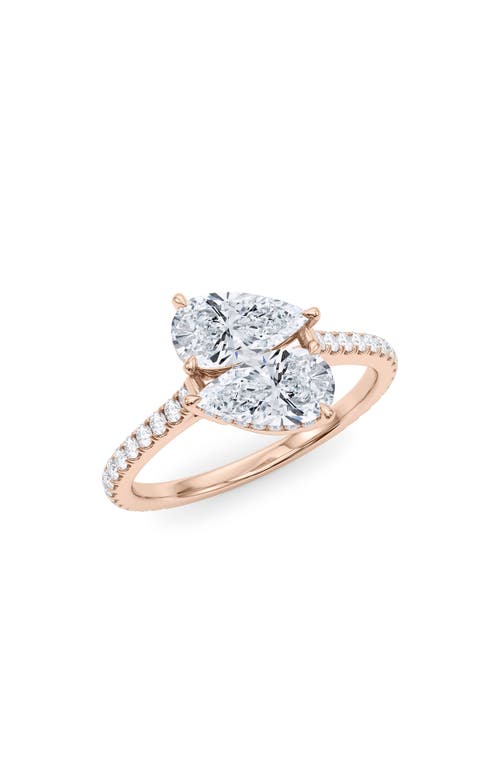 Hautecarat Twin Pear Cut Pavé Lab Grown Diamond Ring