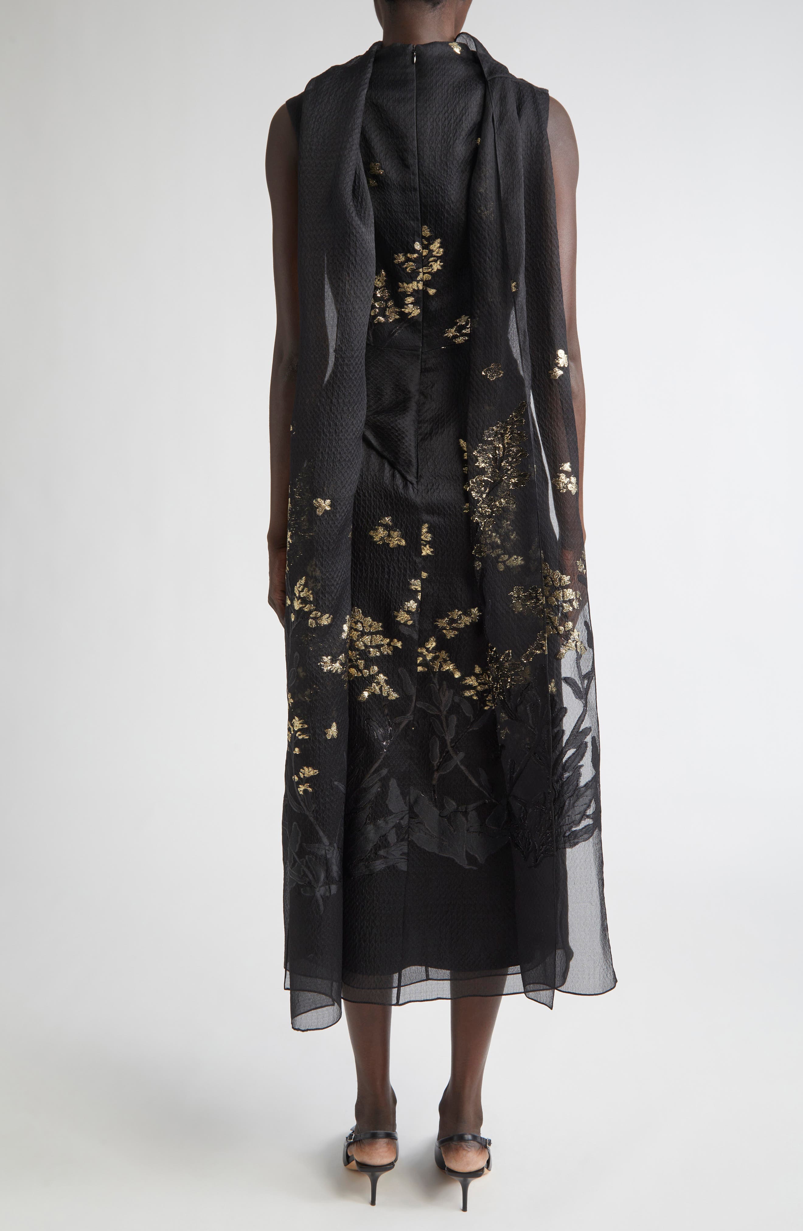 Drape Silk Blend Midi Cocktail Dress - image 2