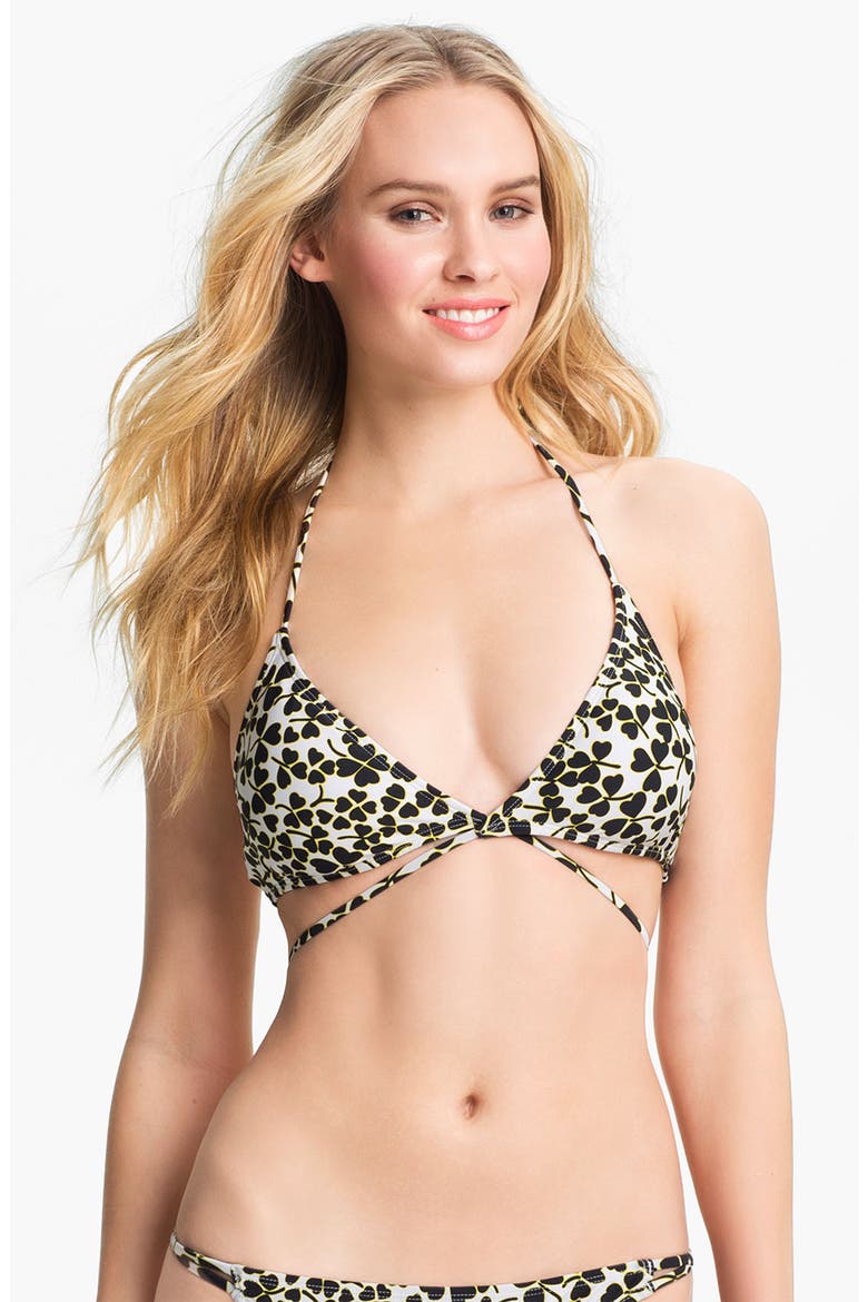 'DVF Loves Roxy' Crossover Triangle Bikini Top, Alternate, color, SUNSHINE