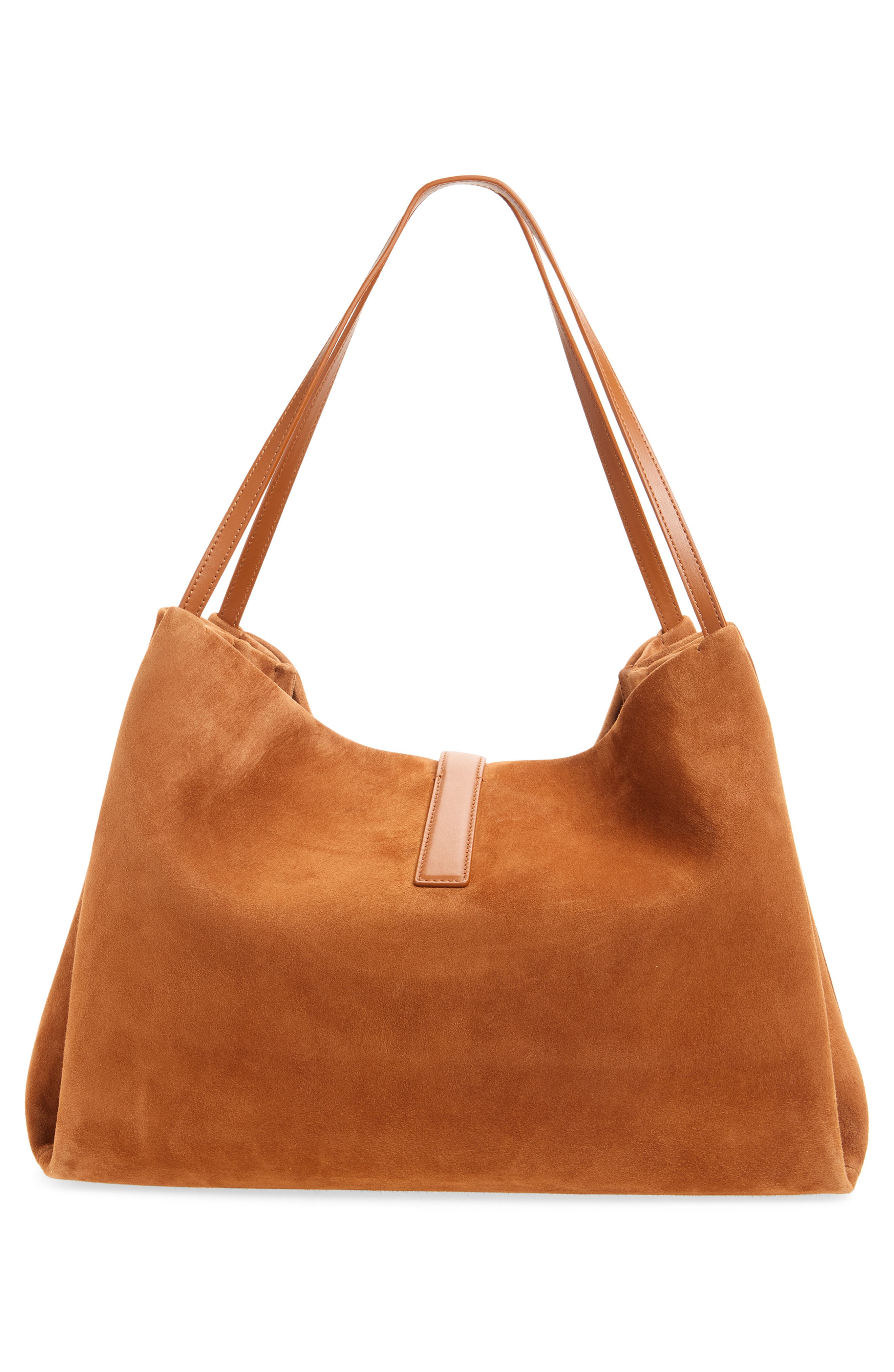 FERRAGAMO Medium Lily Suede Tote, Alternate, color, Natural Resort