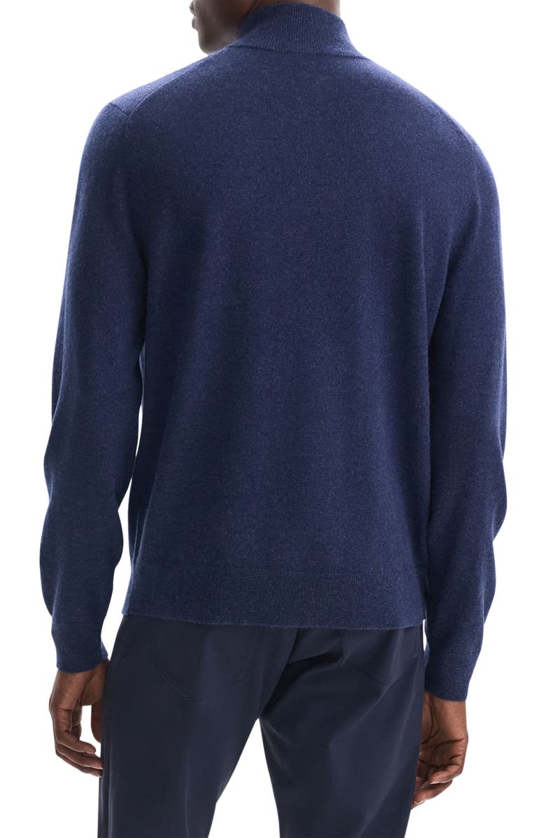 Theory Hilles Quarter Zip Cashmere Sweater, Alternate, color, Baltic Melange