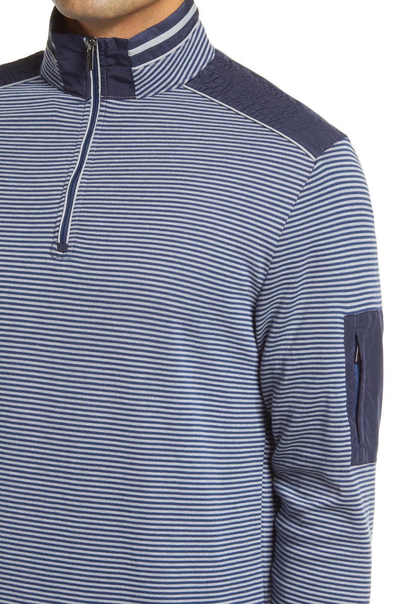 Bugatchi Cotton Blend Quarter Zip Pullover, Alternate, color,