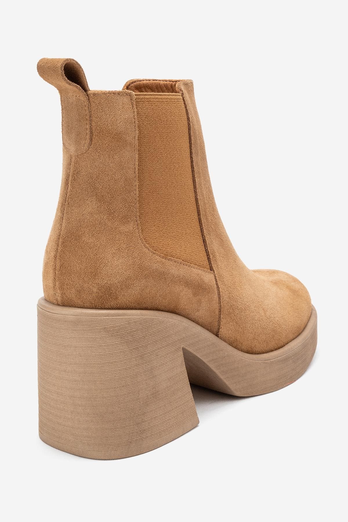 Lysa Leather Platform Boot, Alternate, color, Cognac Suede Leather
