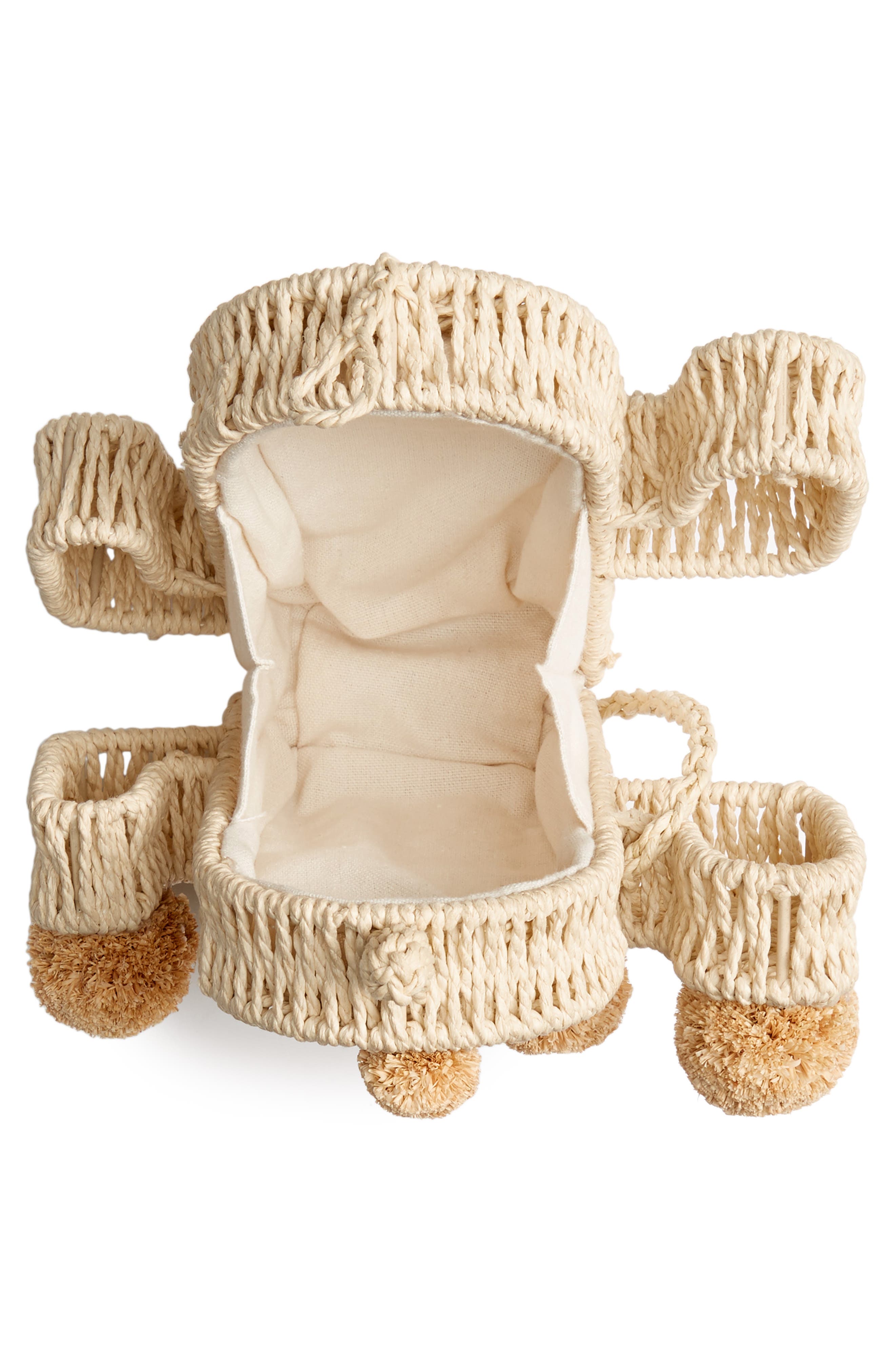 Knotty Cactus Straw Crossbody Bag, Alternate, color, 