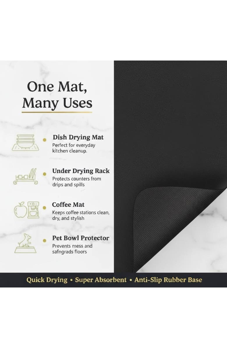 STRABELLA Large Dish Quick Drying Mat, Alternate, color, Multicolored