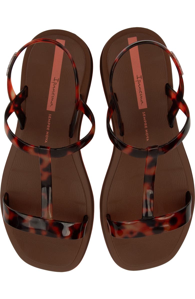 Ipanema Glow Water Resistant T-Strap Sandal, Alternate, color, Brown/ Turtle/ Orange
