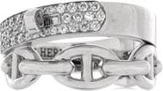 Pre-Owned Hermes Kelly Double Tour Ring 18K White Gold with Pave Diamonds