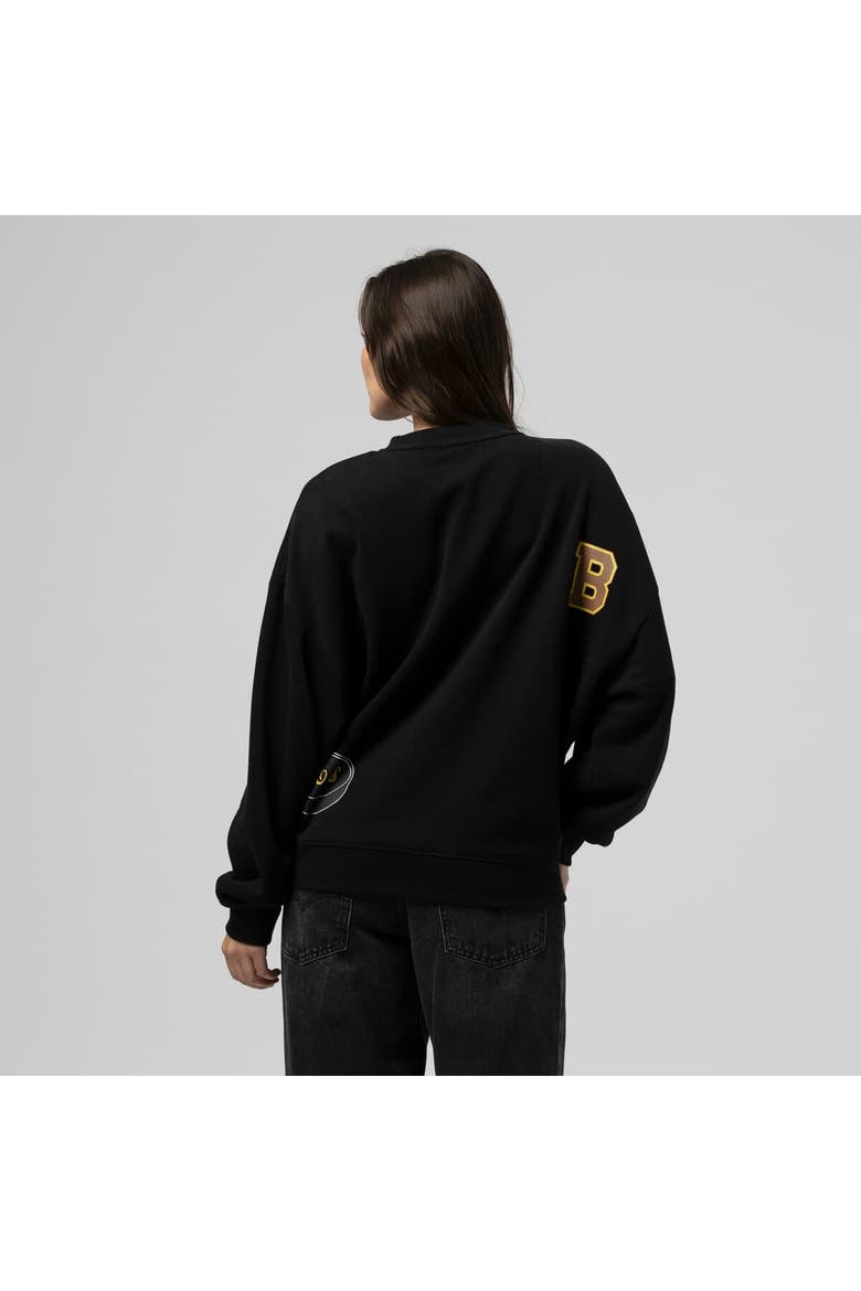 Women's Mitchell & Ness Black Boston Bruins Vintage Crewneck Sweatshirt, Alternate, color, Black
