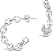 Sterling Forever Delicate Chain Hoop Earrings