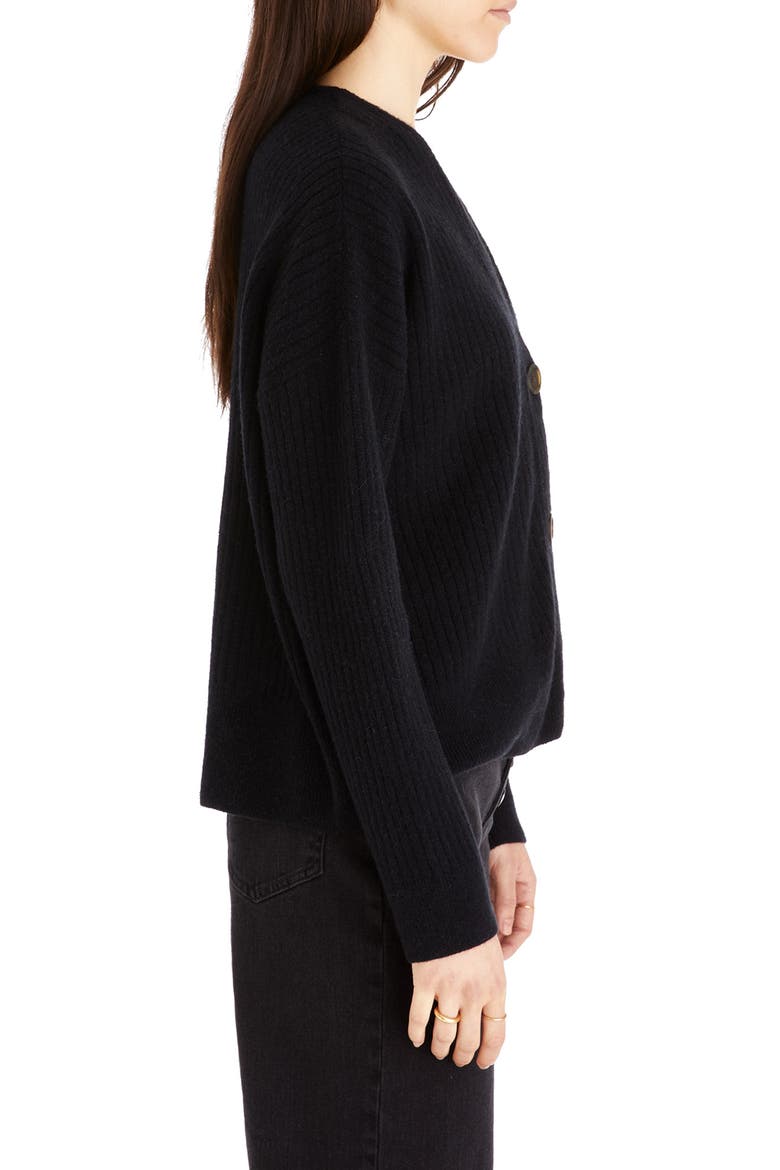 Cameron Ribbed Crop Cardigan, Alternate, color, TRUE BLACK