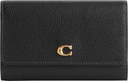 COACH Essential Polished Pebble Leather Trifold Wallet