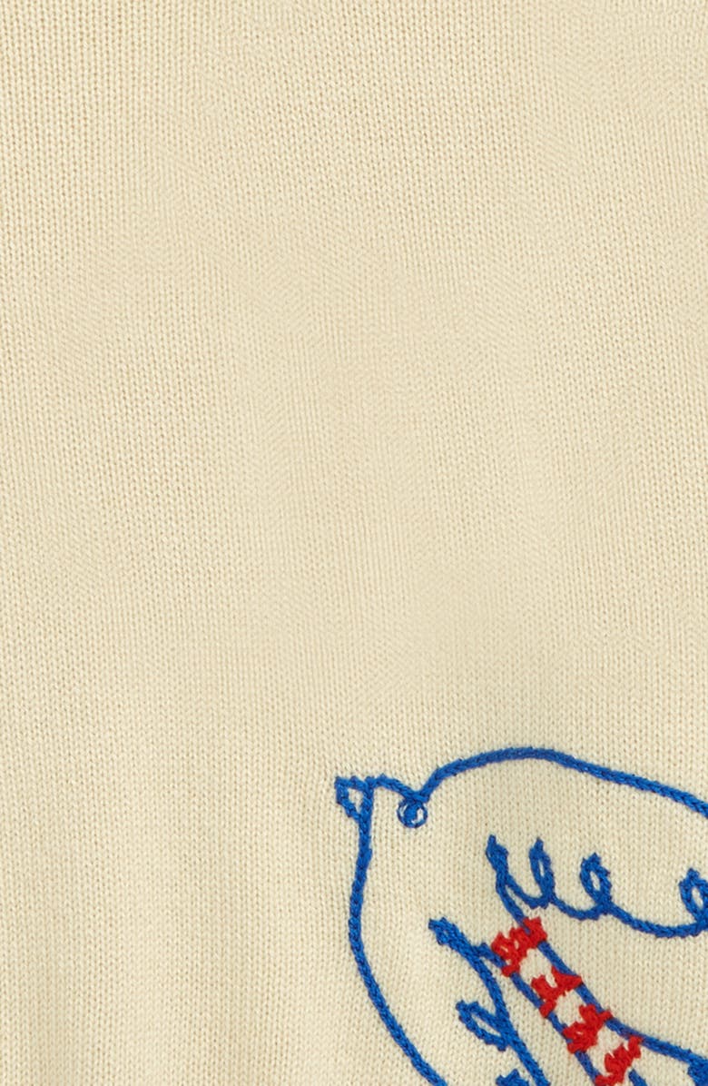 The Row Kids' Embroidered Dove Cashmere Sweater, Alternate, color, 
