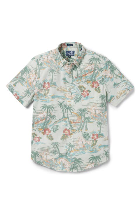 Kaimana Beach Short Sleeve Cotton Blend Button-Down Shirt