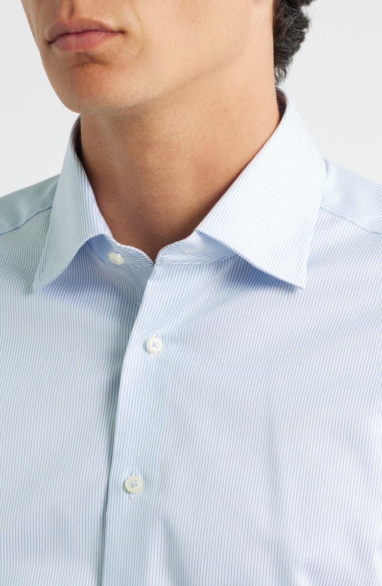 1863 by Eterna Luxury Slim Fit Micro Stripe Non-Iron Dress Shirt, Alternate, color, Sky