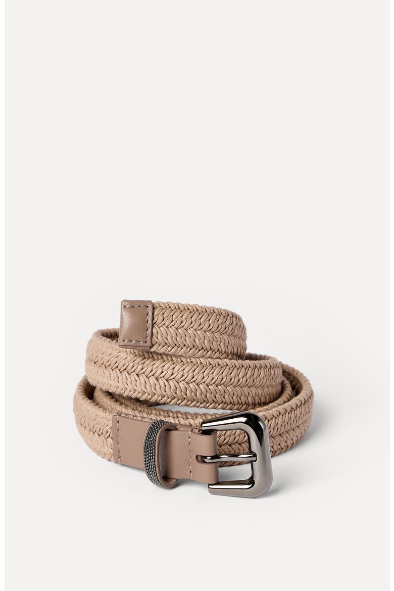 Braided belt with monili, Alternate, color, Beige