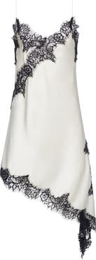 LIONESS Emerging Lace Trim Asymmetric Slipdress