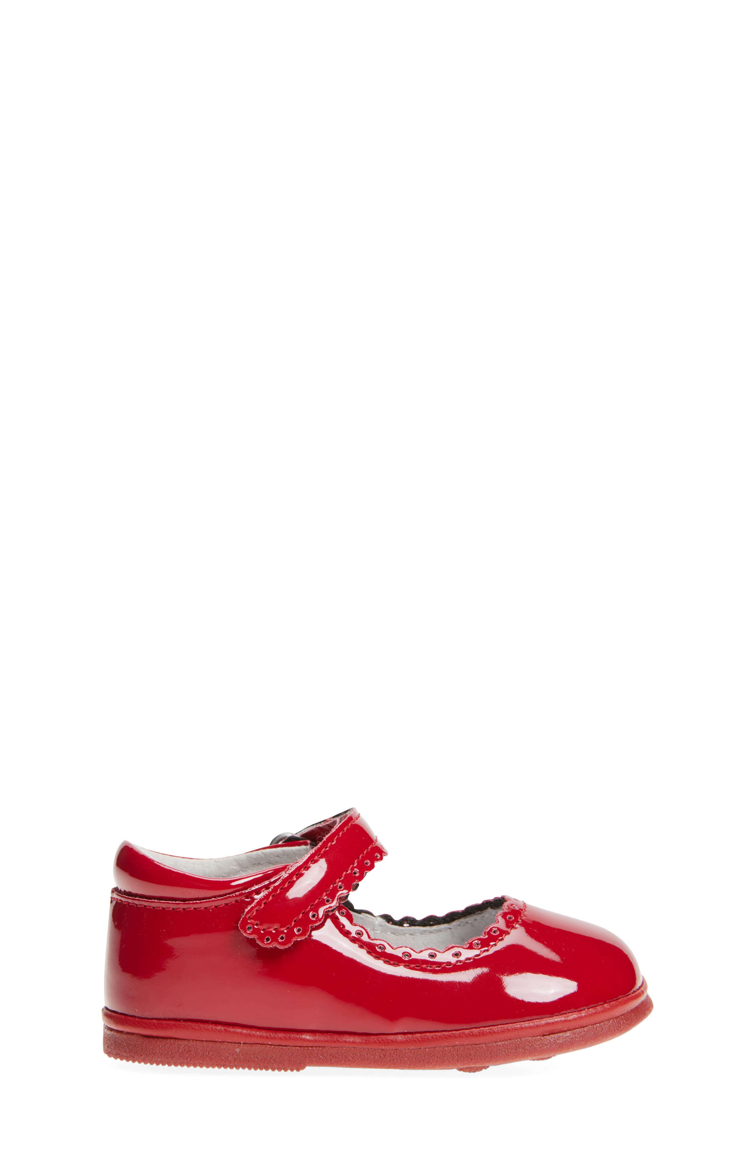 L'AMOUR Kids' Cara Scallop Mary Jane Flat, Alternate, color, Patent Red