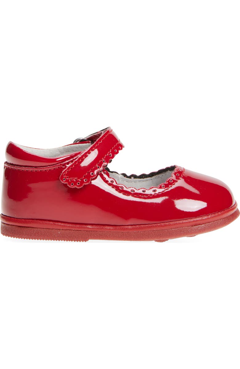L'AMOUR Kids' Cara Scallop Mary Jane Flat, Alternate, color, Patent Red