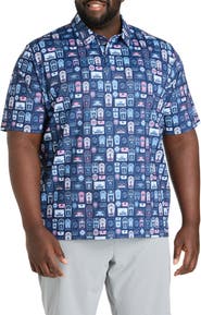 Callaway Big & Tall Whiskey Ace Printed Gold Polo Shirt