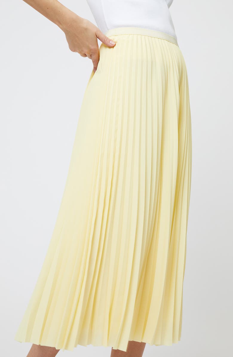 French Connection Sunburst Pleated Crepe Midi Skirt, Alternate, color, Cornsilk Yellow