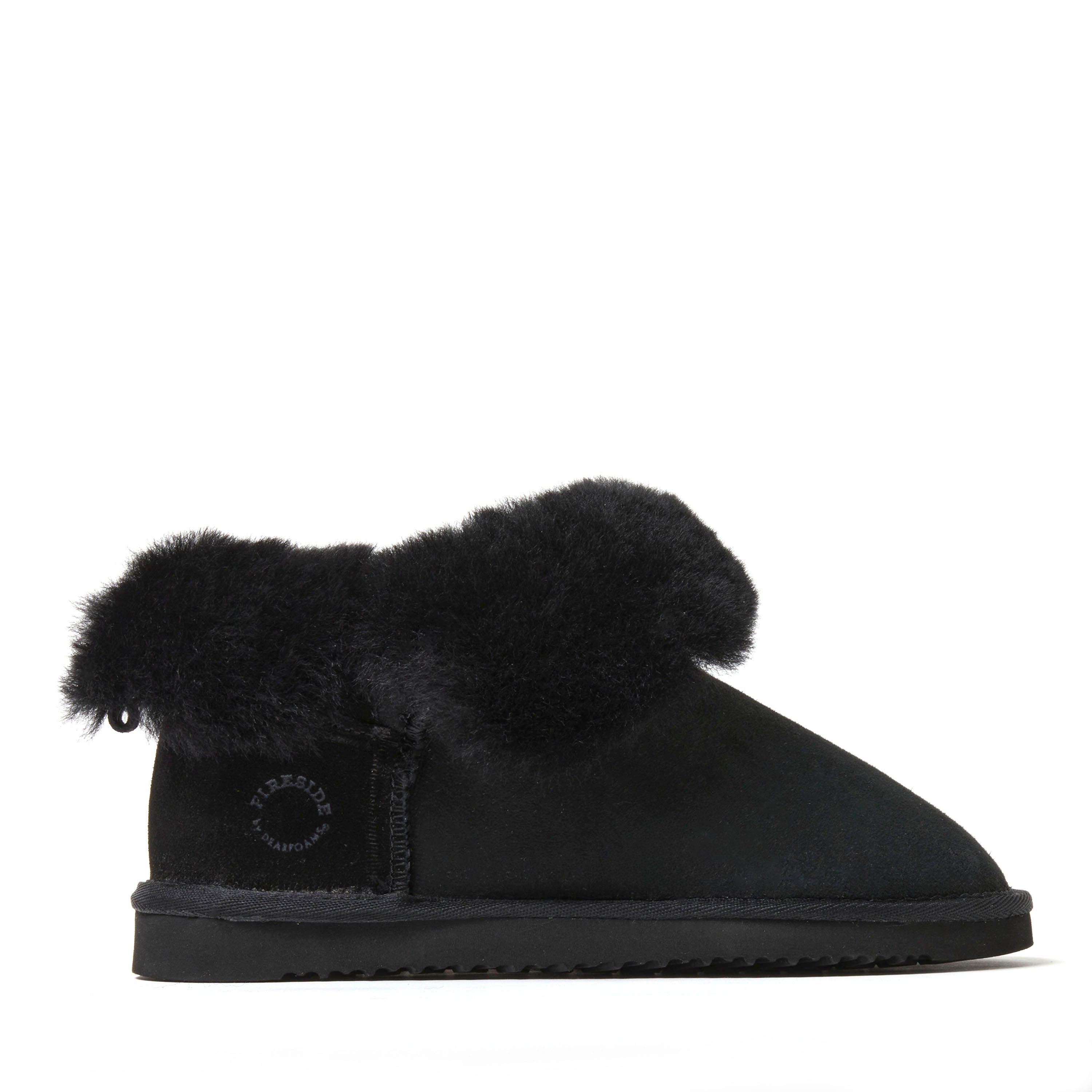 DEARFOAMS Fireside Perth Genuine Shearling Foldover Boot, Alternate, color, Black