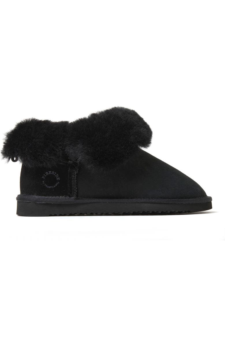 DEARFOAMS Fireside Perth Genuine Shearling Foldover Boot, Alternate, color, Black