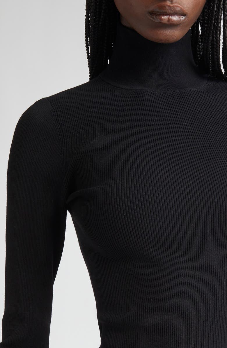 Michael Kors Collection Rib Turtleneck Bodysuit, Alternate, color, 