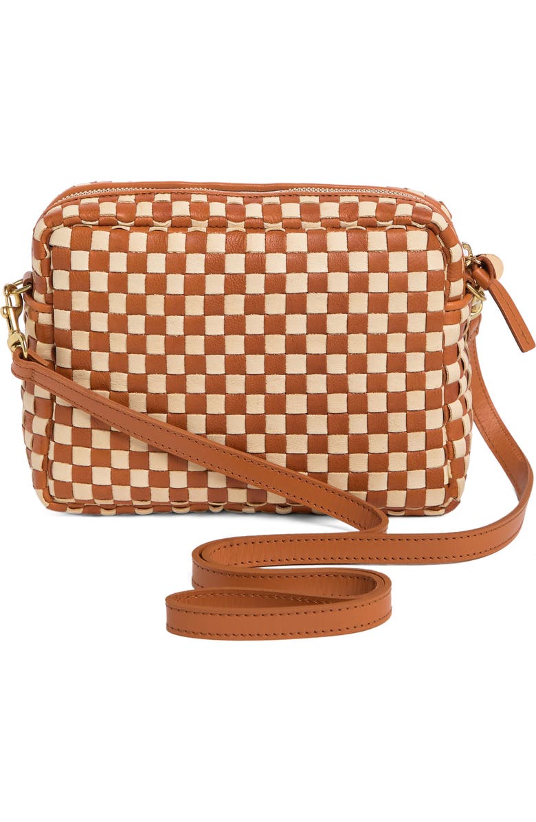 Clare V. Midi Sac Woven Leather Crossbody Bag, Alternate, color,