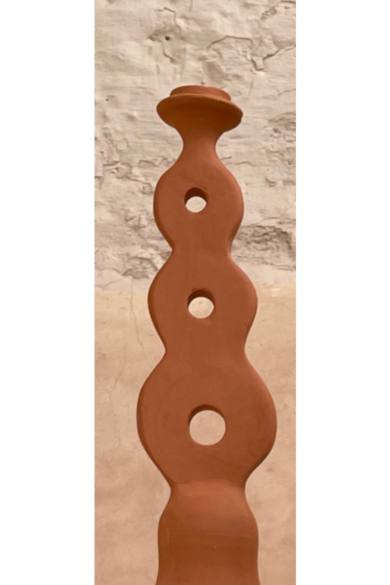 Moroccan Unglazed Terracotta Candle Holder - Infinity, Alternate, color, Terracotta