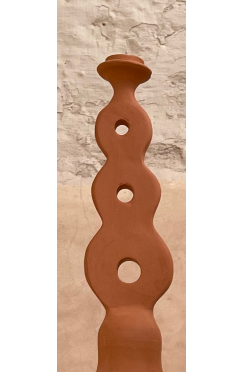 Une Vie Nomade Moroccan Unglazed Terracotta Candle Holder - Infinity, Alternate, color, Terracotta