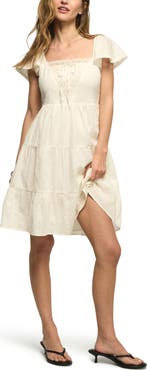 Lucky Brand Lace Yoke Tiered Dress