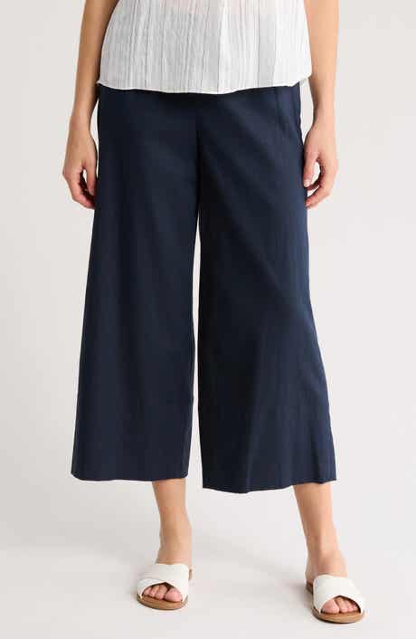 Vince Linen Blend Crop Wide Leg Pants