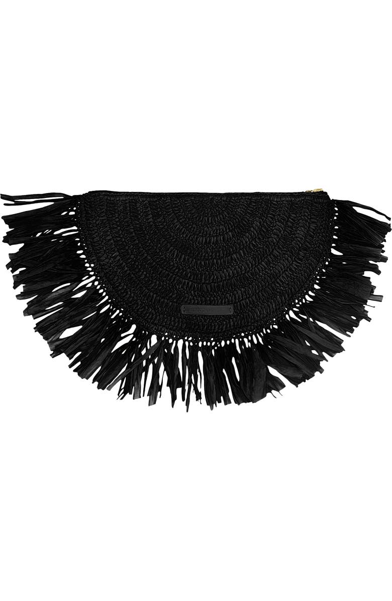 Rebecca Minkoff Lucia Fringe Clutch, Alternate, color, Black