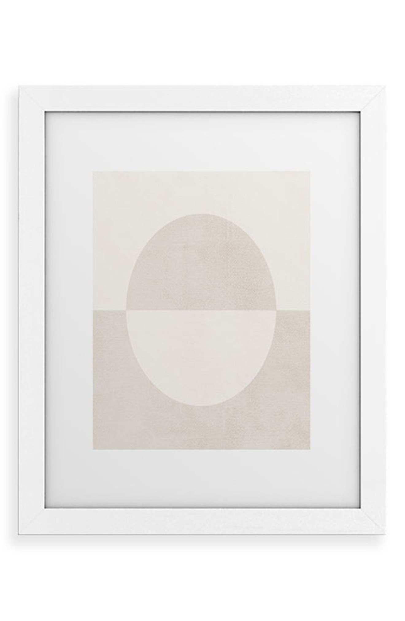 Deny Designs Round Framed Art Print in White Frame 16X20 