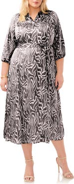 Vince Camuto 3/4 Sleeve Zebra Print Dress