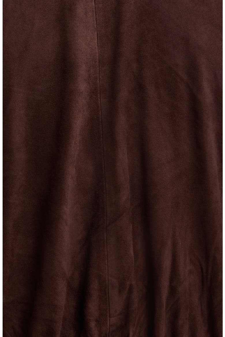 Funnel Neck Suede Bomber Jacket, Alternate, color, BROWN COFFEE