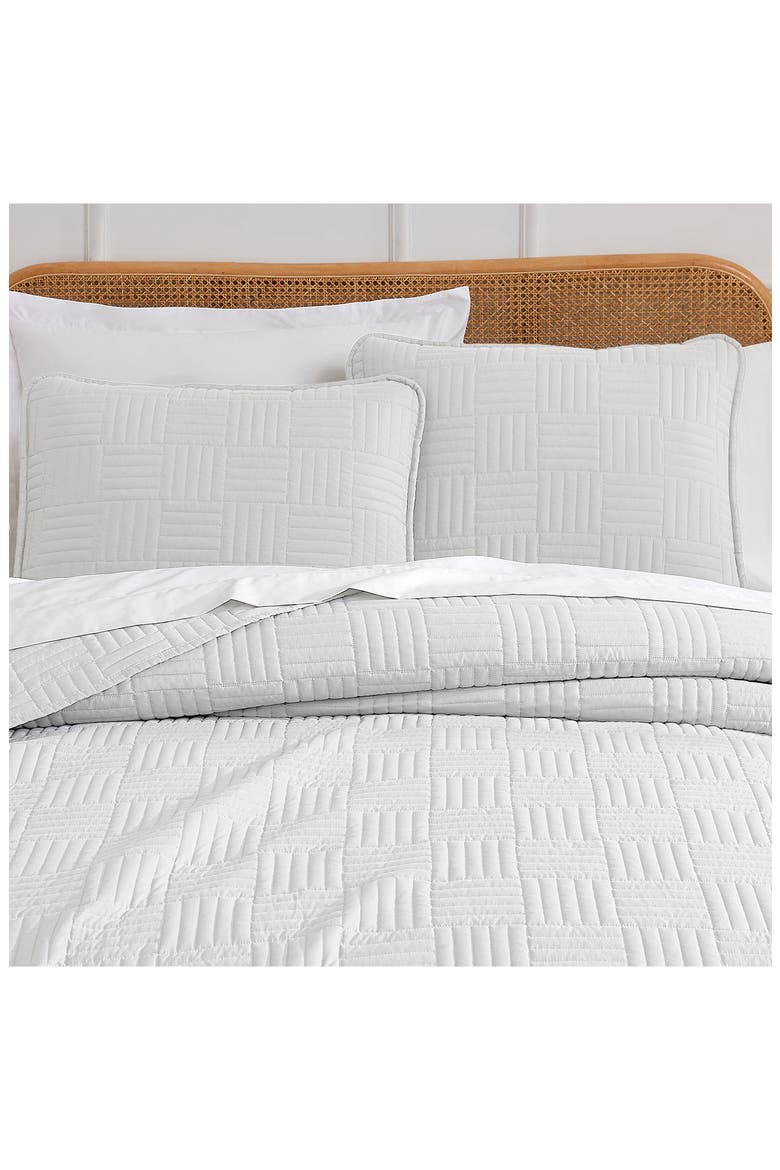 Grid Oversized Quilt Set, Alternate, color, WHITE