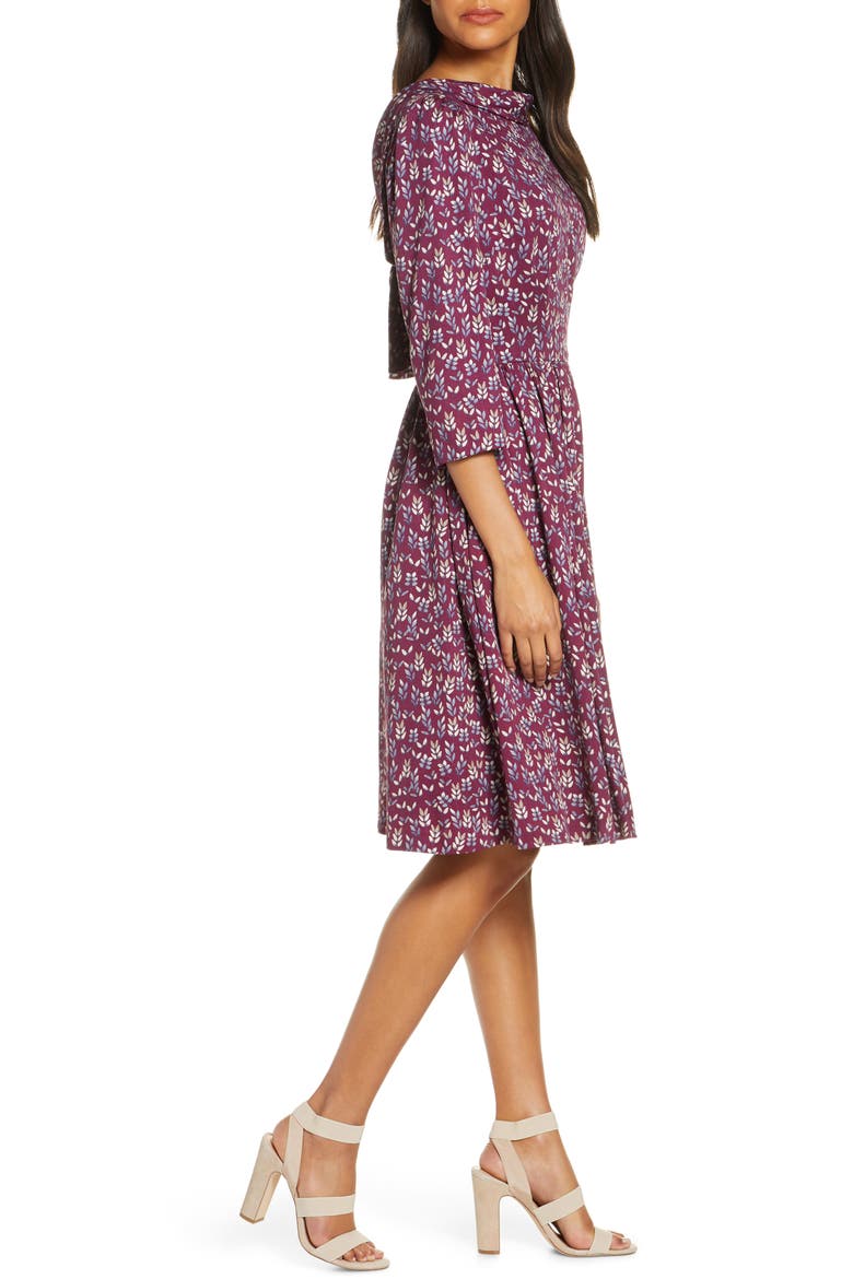 Beth V-Back Dress (Nordstrom Exclusive), Alternate, color, WINE/ BLUE
