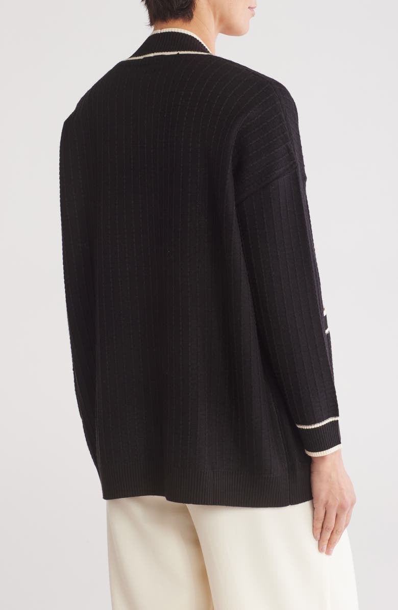 Adrianna Papell Tipped Cardigan, Alternate, color, 