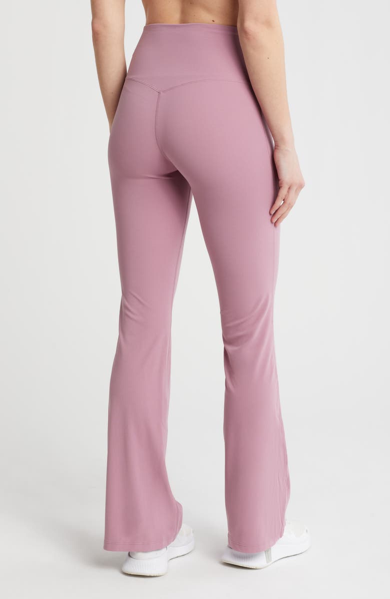 Nike Zenvy High-Waisted Flared Leggings, Alternate, color, Plum Dust/ Black