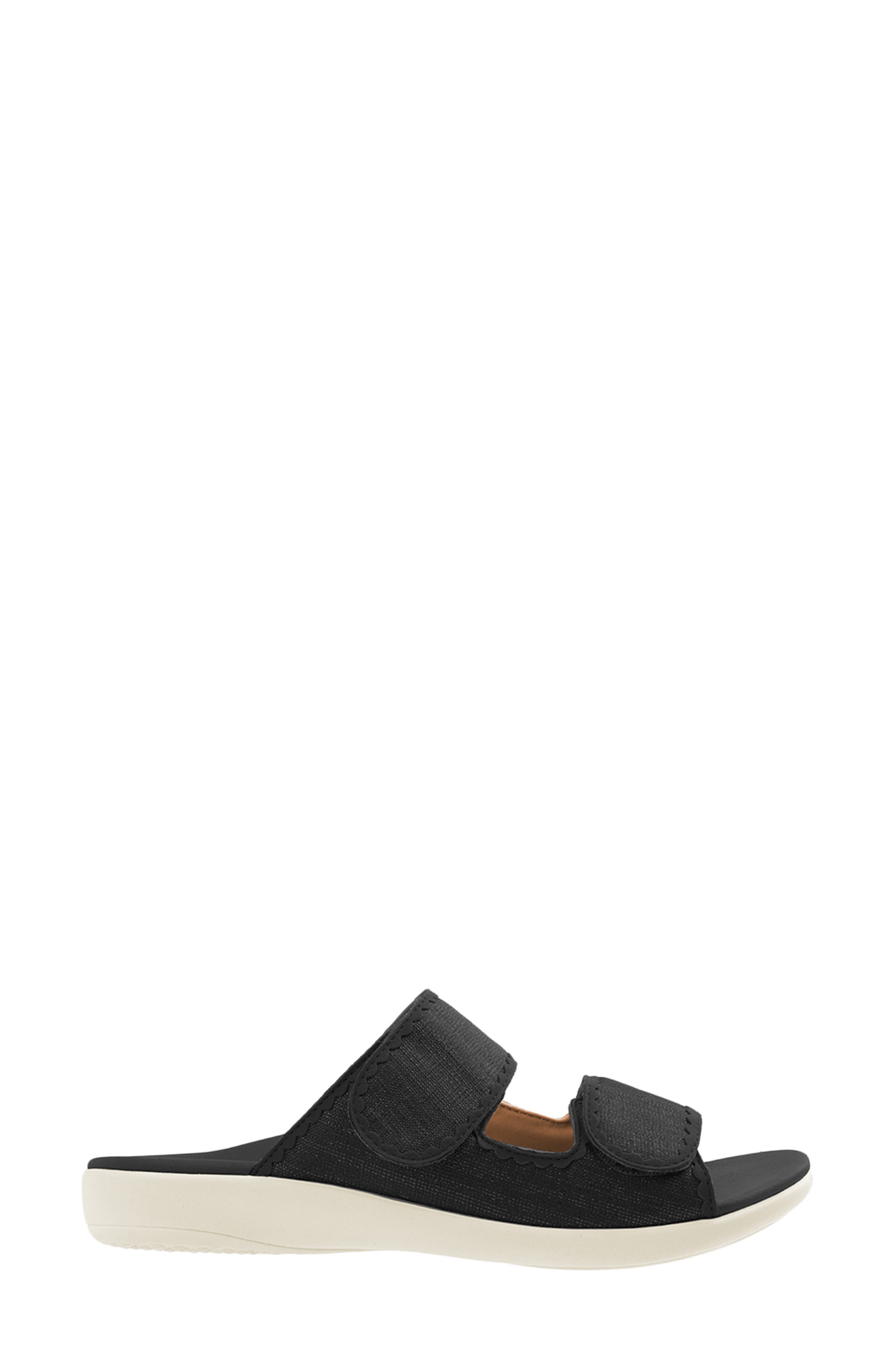Roma Double Strap Slide Sandal, Alternate, color, BLACK