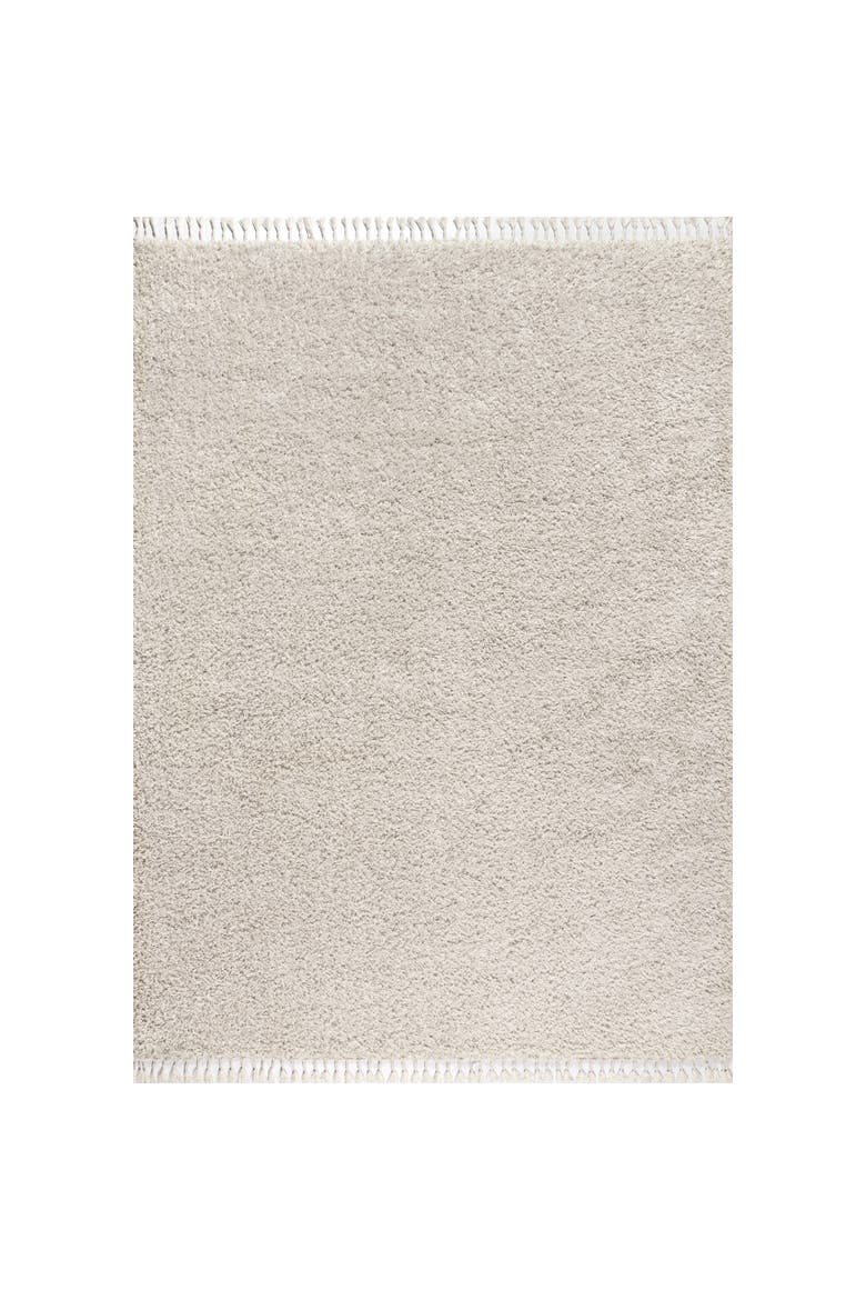 Mercer Shag Plush Tassel Area Rug, Main, color, Cream