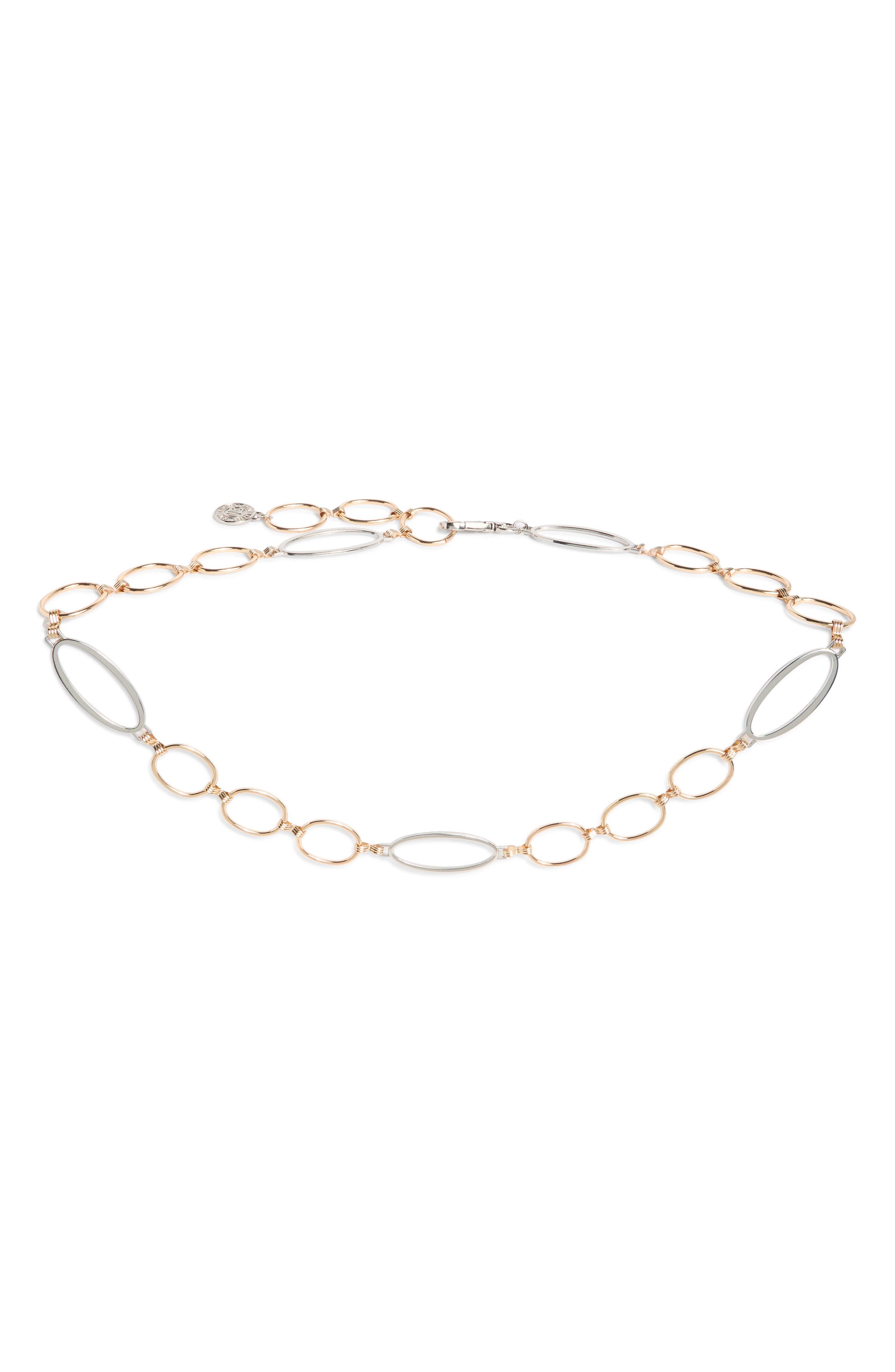 Steve Madden Oval & Circle Chain Belt