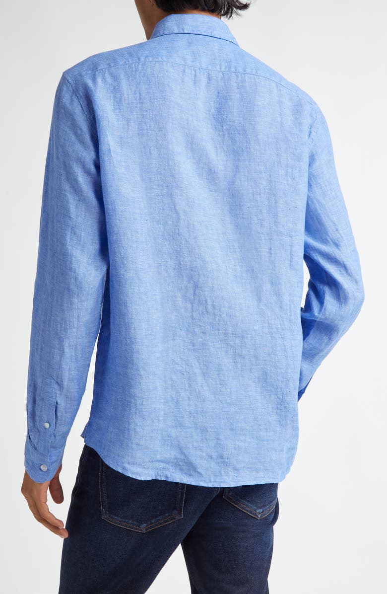 Sunspel Long Sleeve Linen Button-Up Shirt, Alternate, color, 