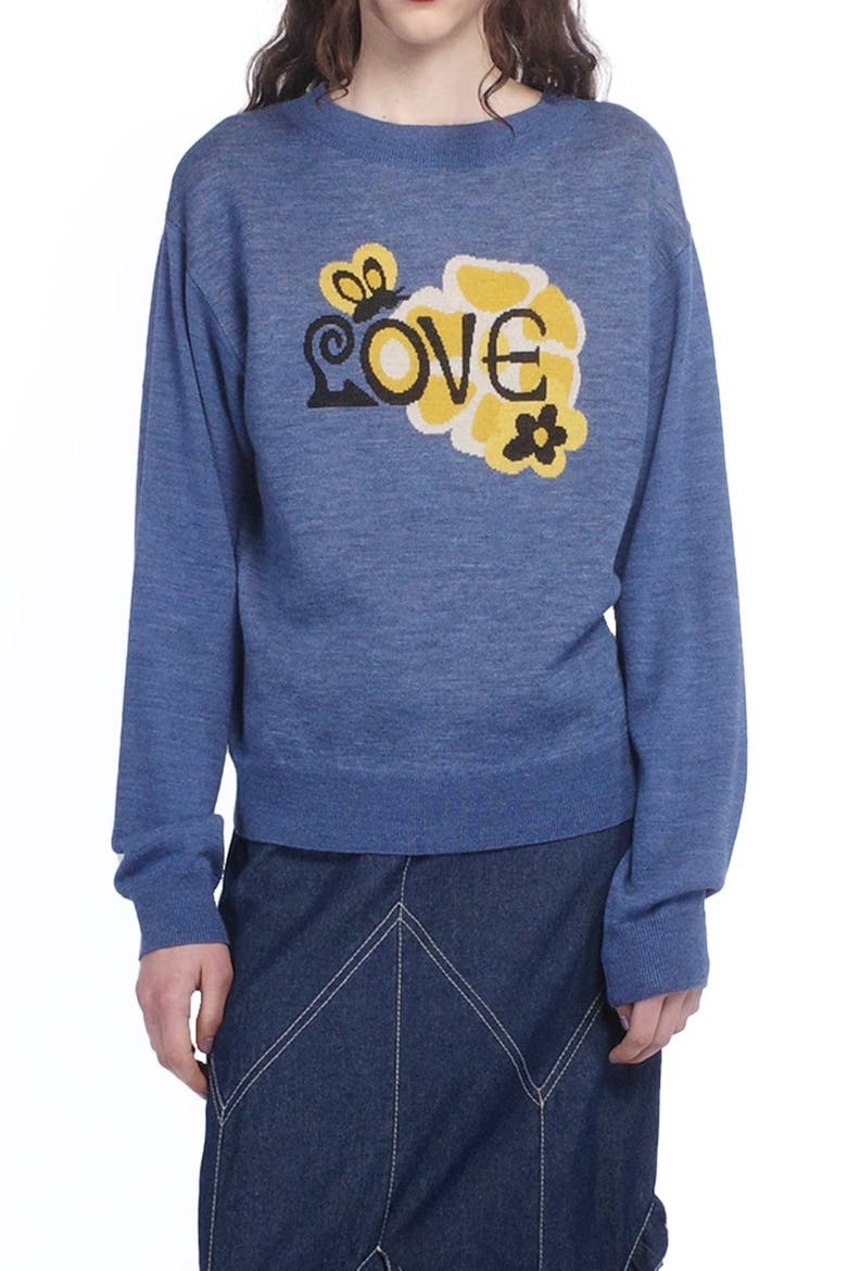 Love Knitwear Sweater, Alternate, color, CORNFLOWER MULTI