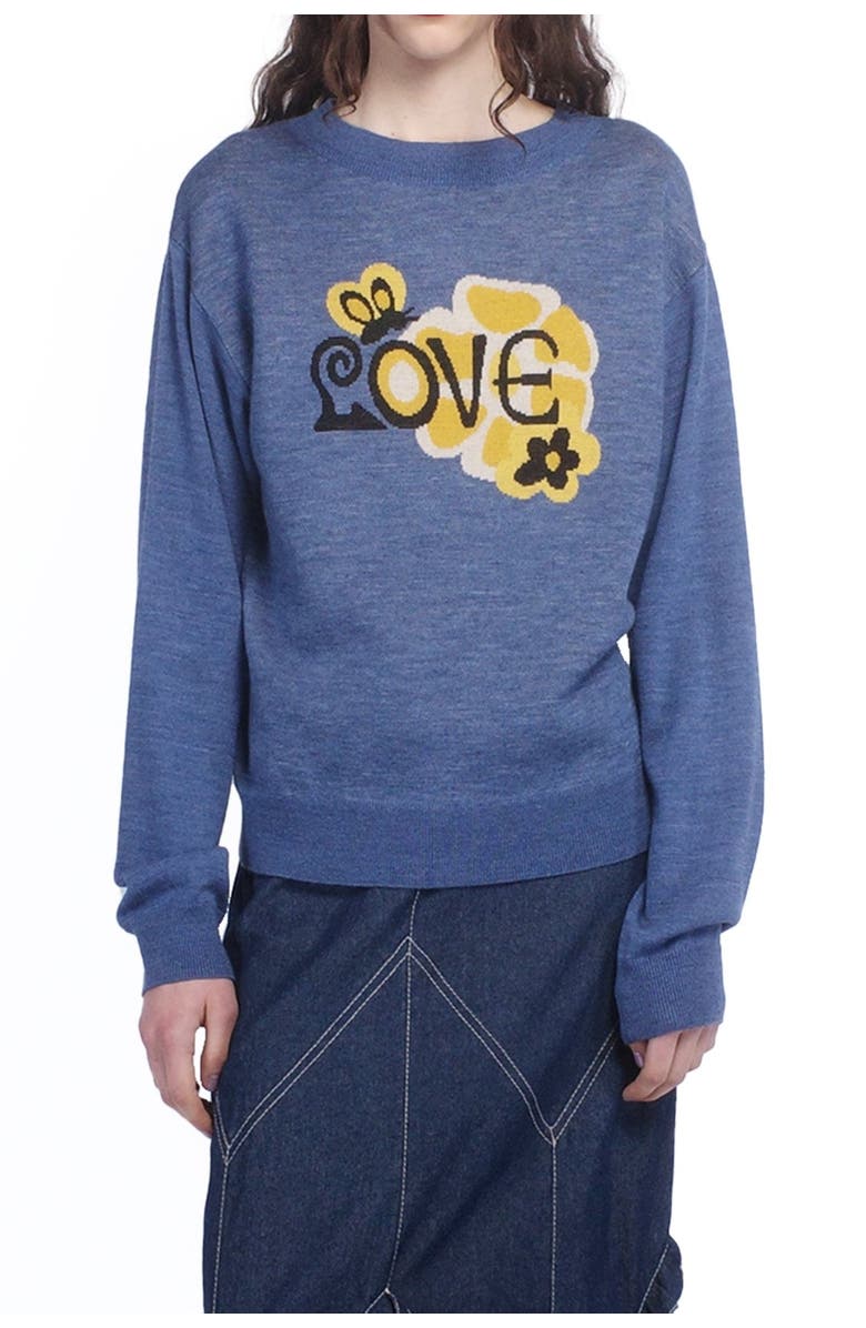 Anna Sui Love Knitwear Sweater, Alternate, color, Cornflower Multi